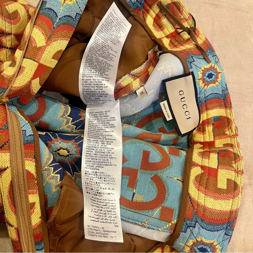 $2950 Gucci Psychedelic GG Logo With Leather Detail Trousers - Picture 13 of 15
